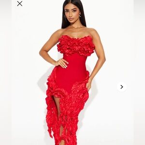 Red Ruffle Mini Dress